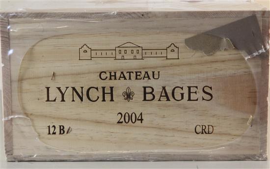 A case of twelve bottles of Chateau Lynch Bages, Pauillac, 2004.